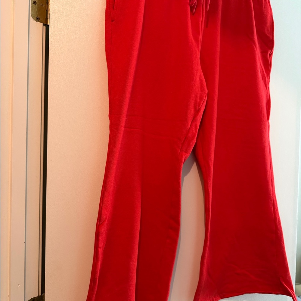 EUC PINK Victoria's Secret Red Flare Sweatpants